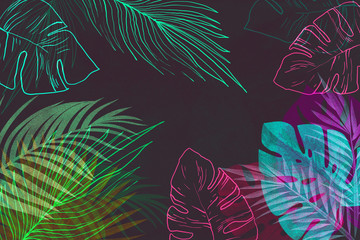 abstract tropical background with leaves