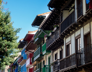 Colorful facades of Hondarribia's old town