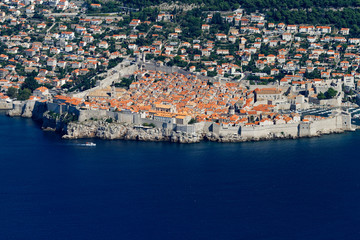 Aerial view of old town in Dubrovnik, Croatia