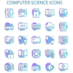 Computer Science With Gradient Iconset