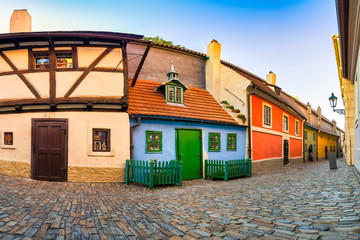 Prague. Golden Lane in the Castle area in the district of Hradčany