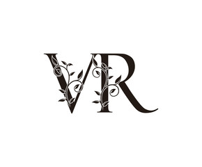 Initial letter V and R, VR, vintage Logo Icon, classy black letter monogram logo icon suitable for boutique,restaurant, wedding service, hotel or business identity.