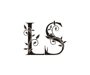 Initial letter L and S, LS vintage Logo Icon, classy black letter monogram logo icon suitable for boutique,restaurant, wedding service, hotel or business identity.