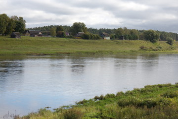 Fototapeta premium riverbank in the countryside on a summer day