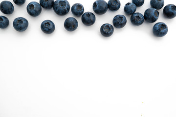 blueberries on white background
