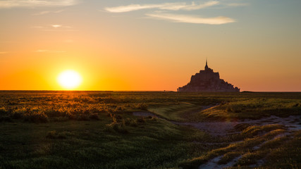 Mont Saint-Michel Bay in Normandy France at Sunset - 16/9