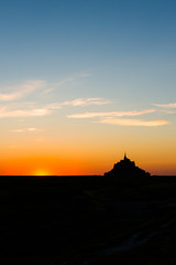 Mont Saint-Michel Bay in Normandy France at Sunset - portrait version