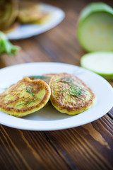vegetable fritters made from green zucchini in a plate