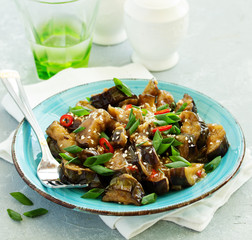 Chinese vegetables in sweet and sour sauce. Selective focus