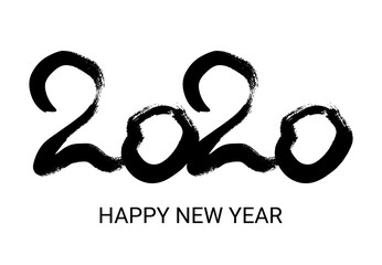 2020 black grunge lettering and hand drawn numbers