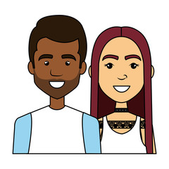 young interracial couple urban style characters