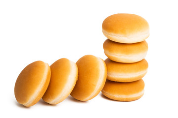 hamburger buns isolated