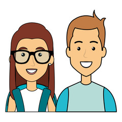 young couple urban style characters