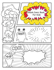 comic book template, to create comics with empty speech bubbles