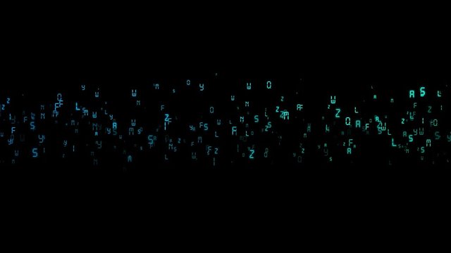 System interface with information on a screen. Abstract HUD background with program code modules moving in a cyberspace. Seamless loop.