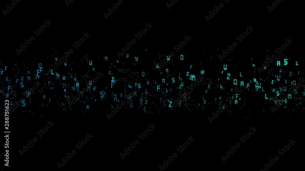 Poster matrix style background - numbers and letters going down