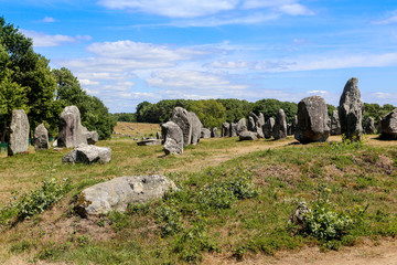 alignemens de carcac , morbihan, france