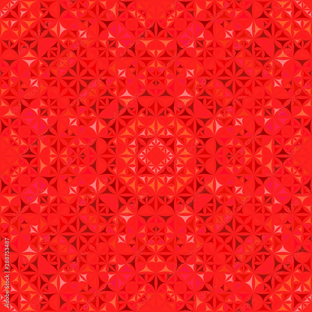 Aufkleber red abstract repeating curved triangle mosaic kaleidoscope pattern wallpaper - symmetrical vector ba