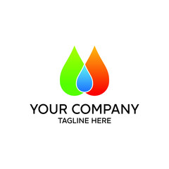 The idea and concept of the logo combination of oil, water and energy.