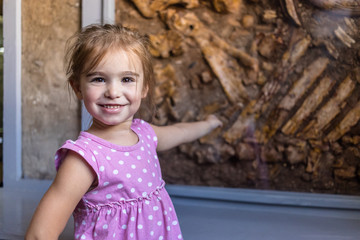 Cute girl in museum