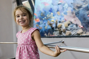 Cute girl in museum