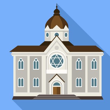 synagogue building flat design on blue clip art preview