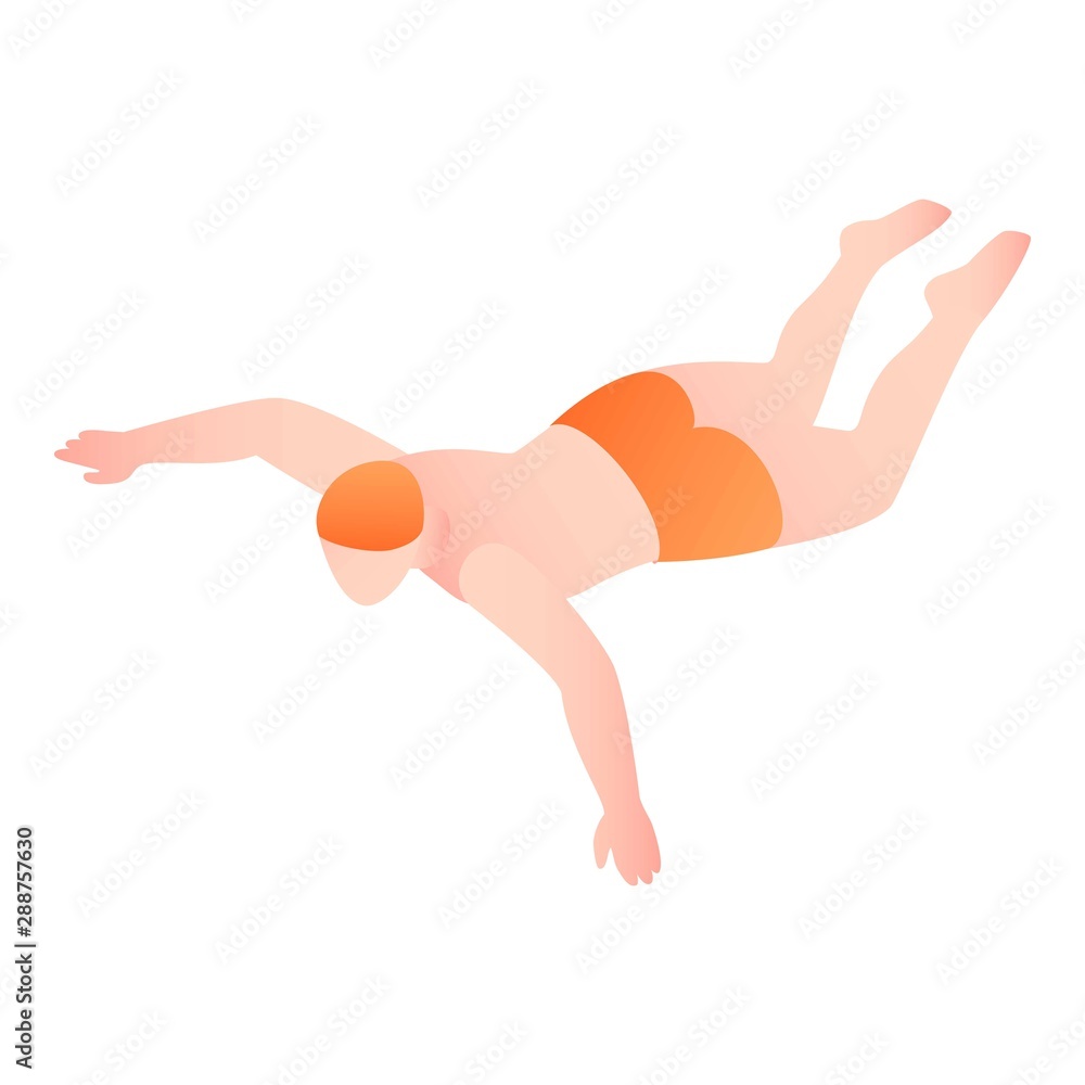 Poster man swimming pool icon. isometric of man swimming pool vector icon for web design isolated on white 