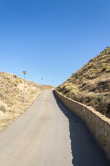 Narrow road in a small village named Oliete in Teruel