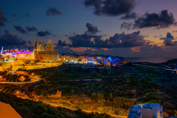 Sunset over Mellieha in Malta