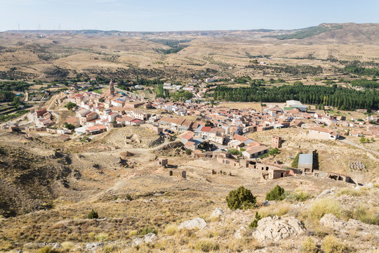 View of a little village located in Spain, Teruel named Oliete