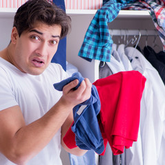 Man helpless with dirty clothing after separating from wife