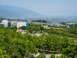 Campus of the University of Dali (Yunnan Province - China) with view over the City.