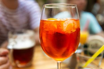 Apperol spritz cocktail in misted glass