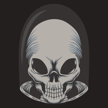 Alien skull vector illustration