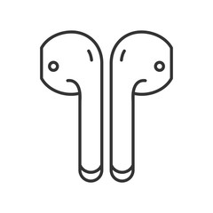 White headphones color line icon. Wireless headphones. Pictogram for web page, mobile app, promo. UI UX GUI design element.