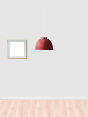 stone wall lamp modern interior decoration empty room. 3D illustration