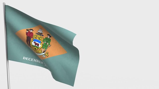 Delaware waving flag animation on Flagpole.