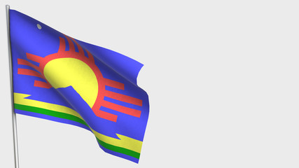 Roswell waving flag illustration on flagpole.