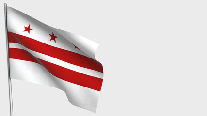 Naklejka premium Washington Dc waving flag illustration on flagpole.