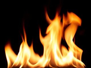 Flickering Flames against Black background