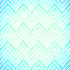 Vivid square backdrop with watercolor blue green zigzags