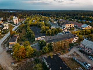 Old abandoned industrial area of former Soviet prison colony