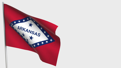 Arkansas waving flag illustration on flagpole.