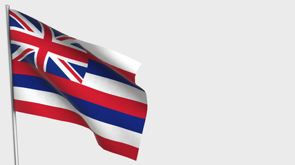 Hawaii waving flag illustration on flagpole.