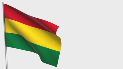 Bolivia waving flag illustration on flagpole.