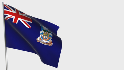 Falkland Islands waving flag illustration on flagpole.