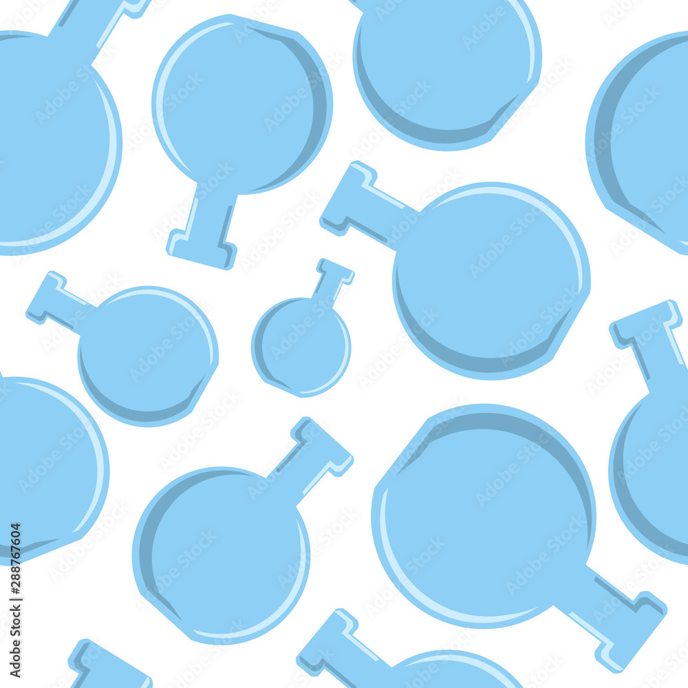Poster Modern concept seamless poster with randomly located bottles pattern at white background.