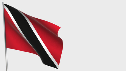 Trinidad And Tobago waving flag illustration on flagpole.