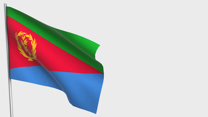 Eritrea waving flag illustration on flagpole.