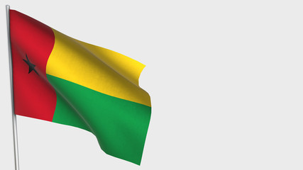 Guinea Bissau waving flag illustration on flagpole.
